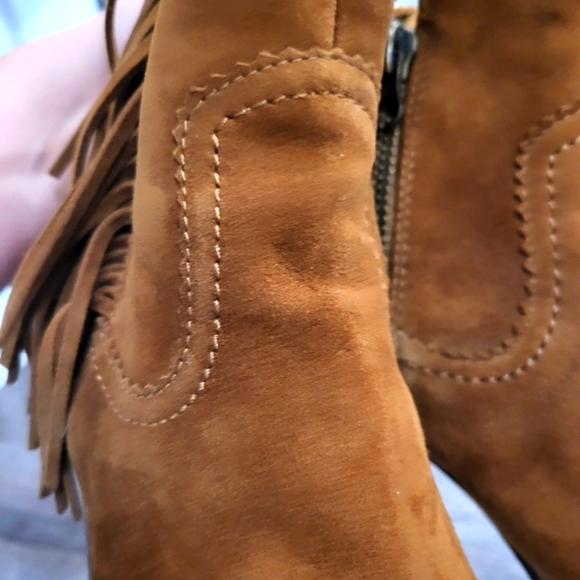 Sam Edelman Louie Fringe Suede Bootie size 7.5 - Picture 2 of 10
